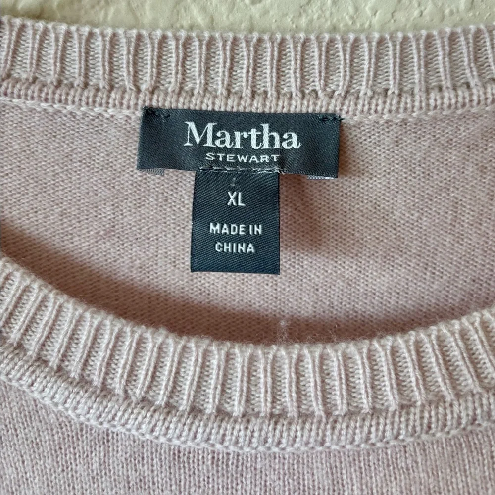 MARTHA STEWART CASHMERE BLEND CREW NECK SWEATER PULLOVER TOP‎ Sz XL PINK
